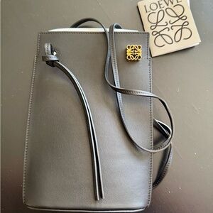 NWT - Loewe Dark Black Crossbody Bag with Gold Accent